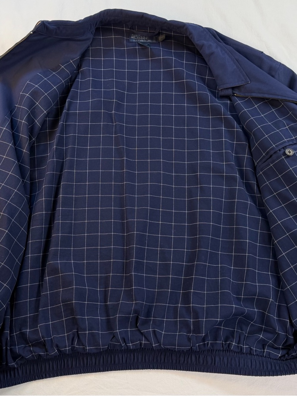 Vintage 90’s Polo by Ralph Lauren Men's Navy Harrington Bomber Jacket XL - Picture 5 of 10